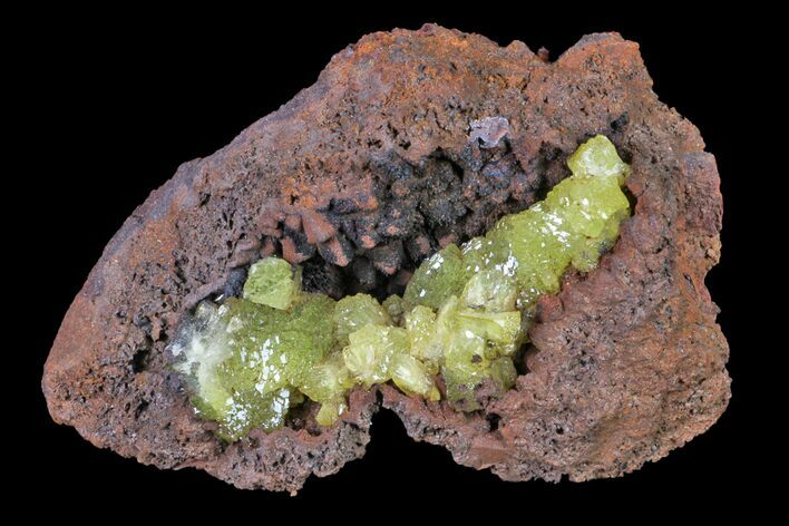 Gemmy, Yellow-Green Adamite Crystals - Ojuela Mine, Mexico #155302